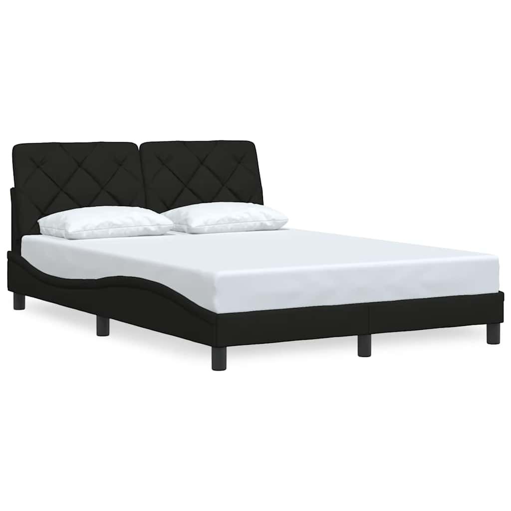vidaXL Bedframe zonder matras stof zwart 140x200 cm afbeelding