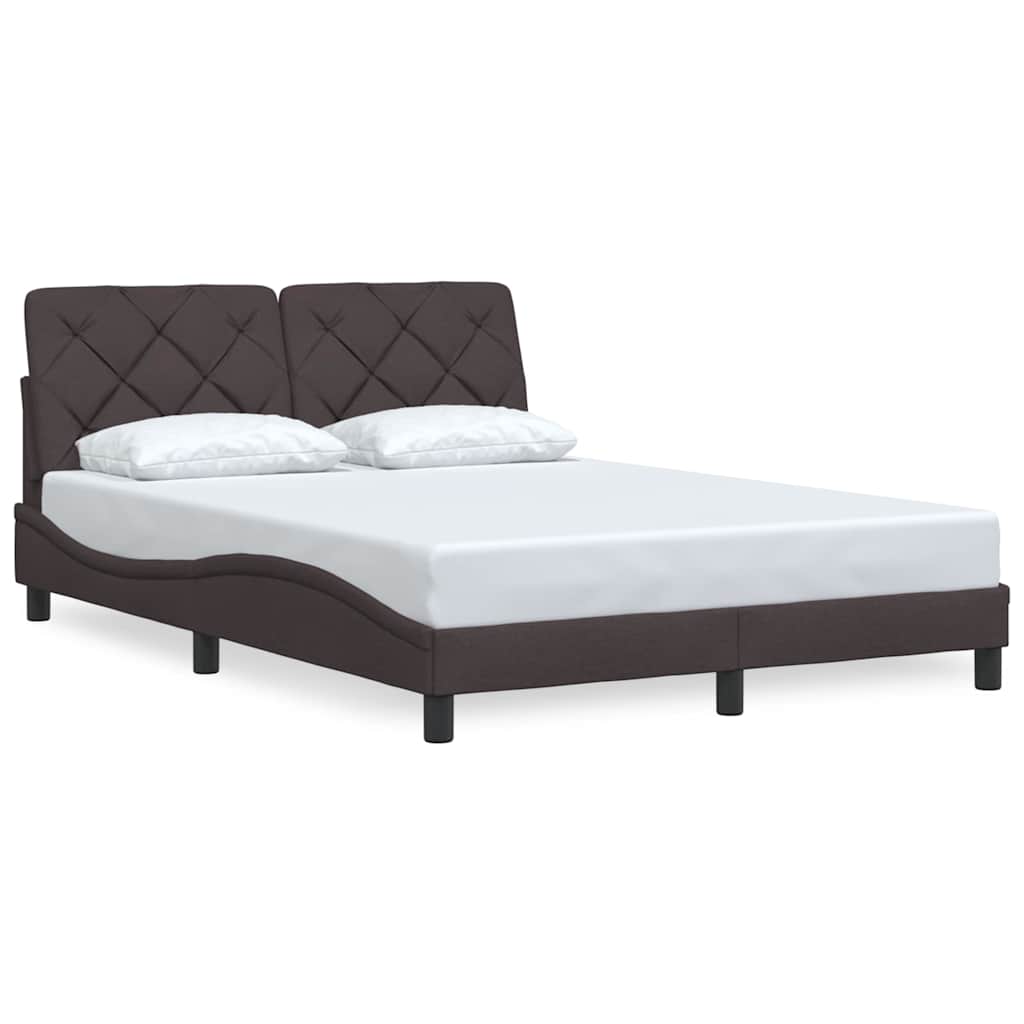 vidaXL Bedframe zonder matras stof donkerbruin 140x200 cm afbeelding