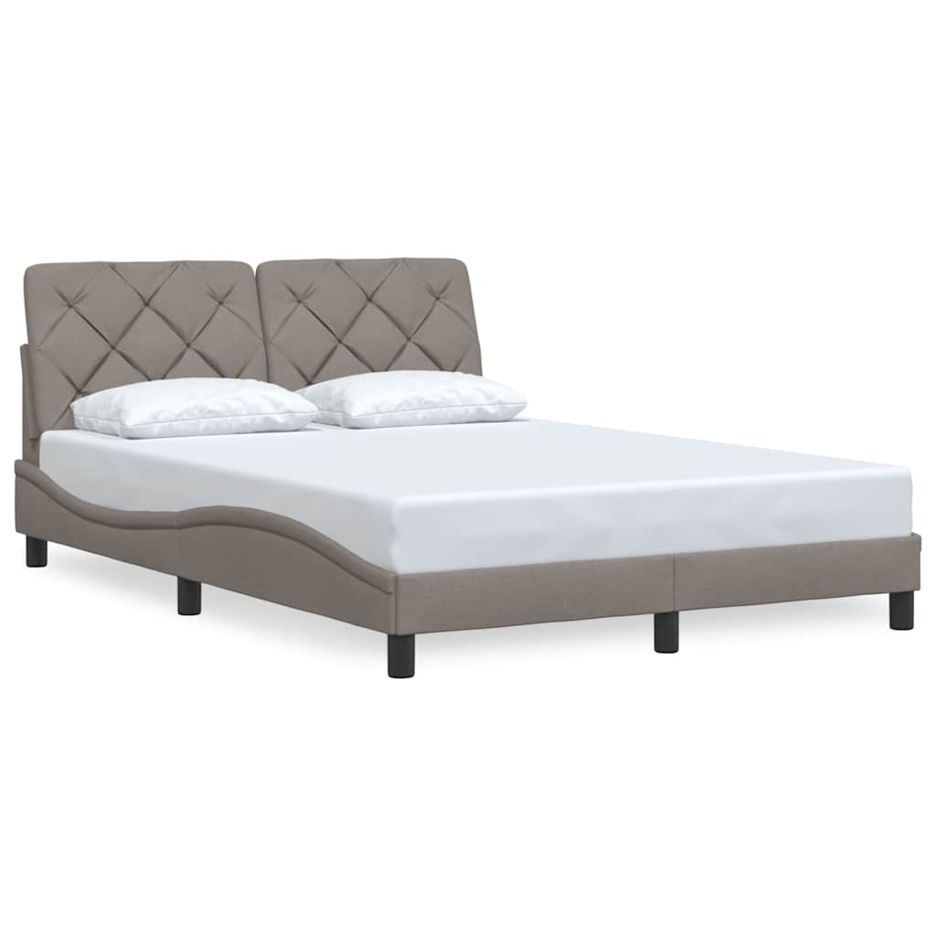 vidaXL Bedframe zonder matras stof taupe 140x200 cm, foto 2