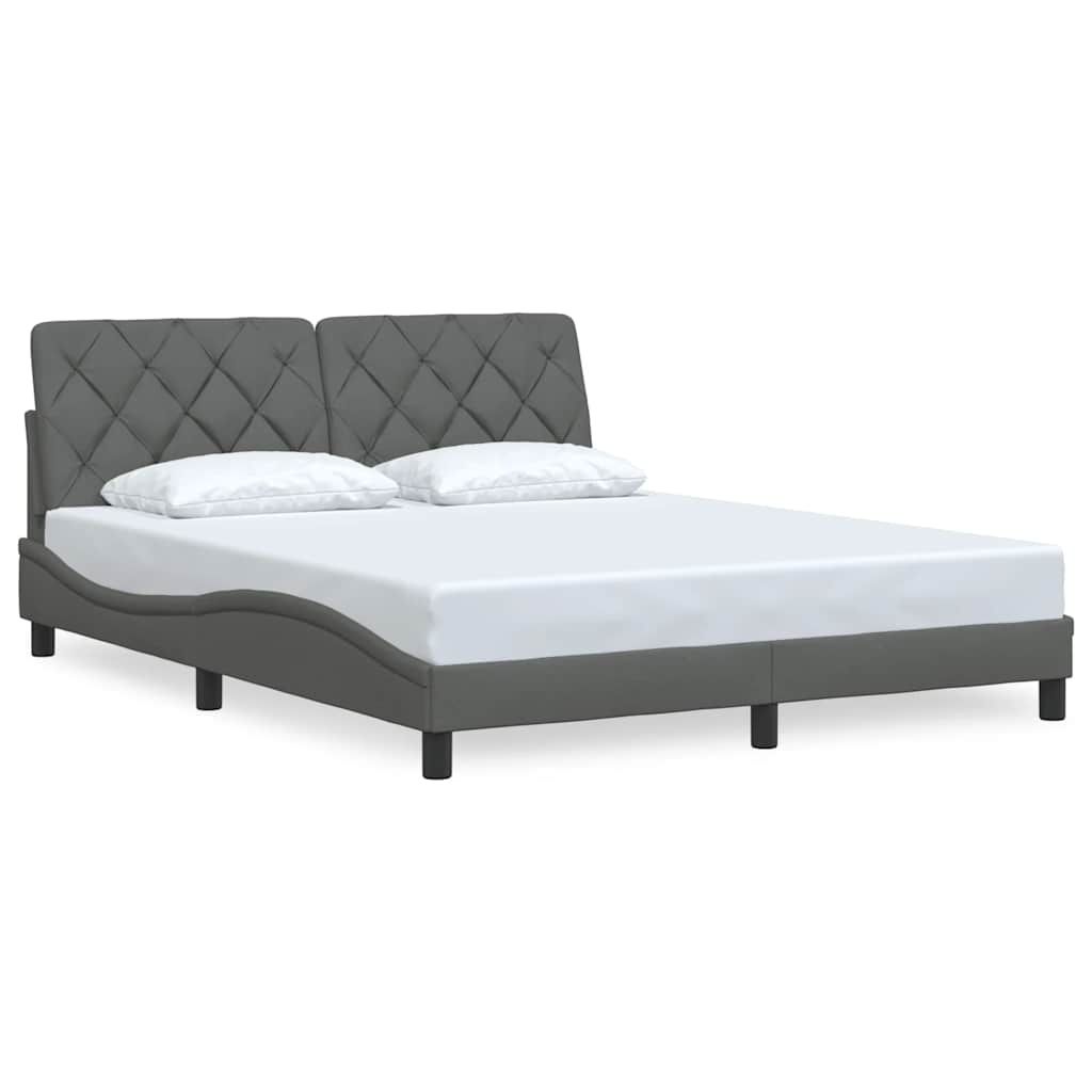 vidaXL Rám postele bez matrace tmavě šedý 160 x 200 cm textil