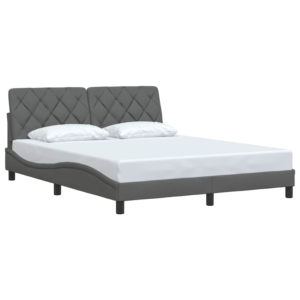 vidaXL Bedframe zonder matras stof donkergrijs 160x200 cm grijs, foto 2