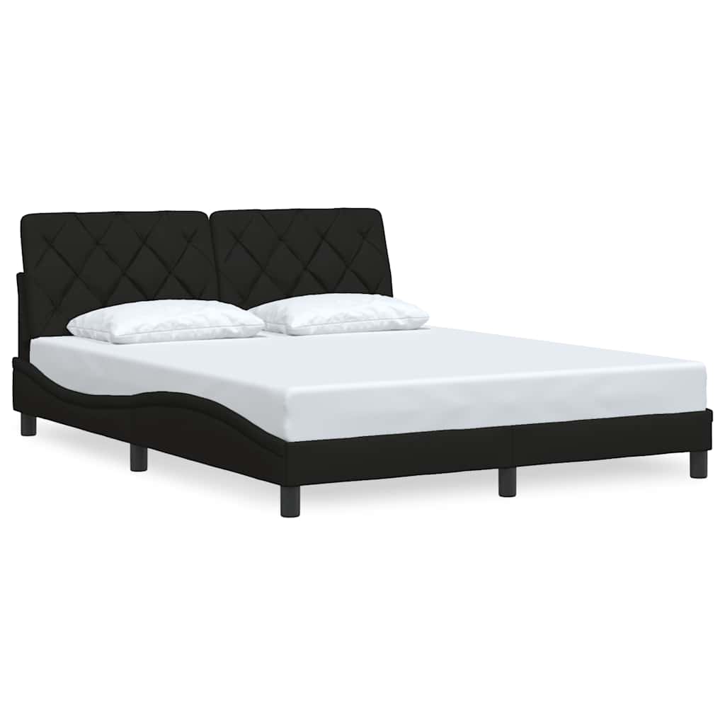vidaXL Bedframe zonder matras stof zwart 160x200 cm, foto 3