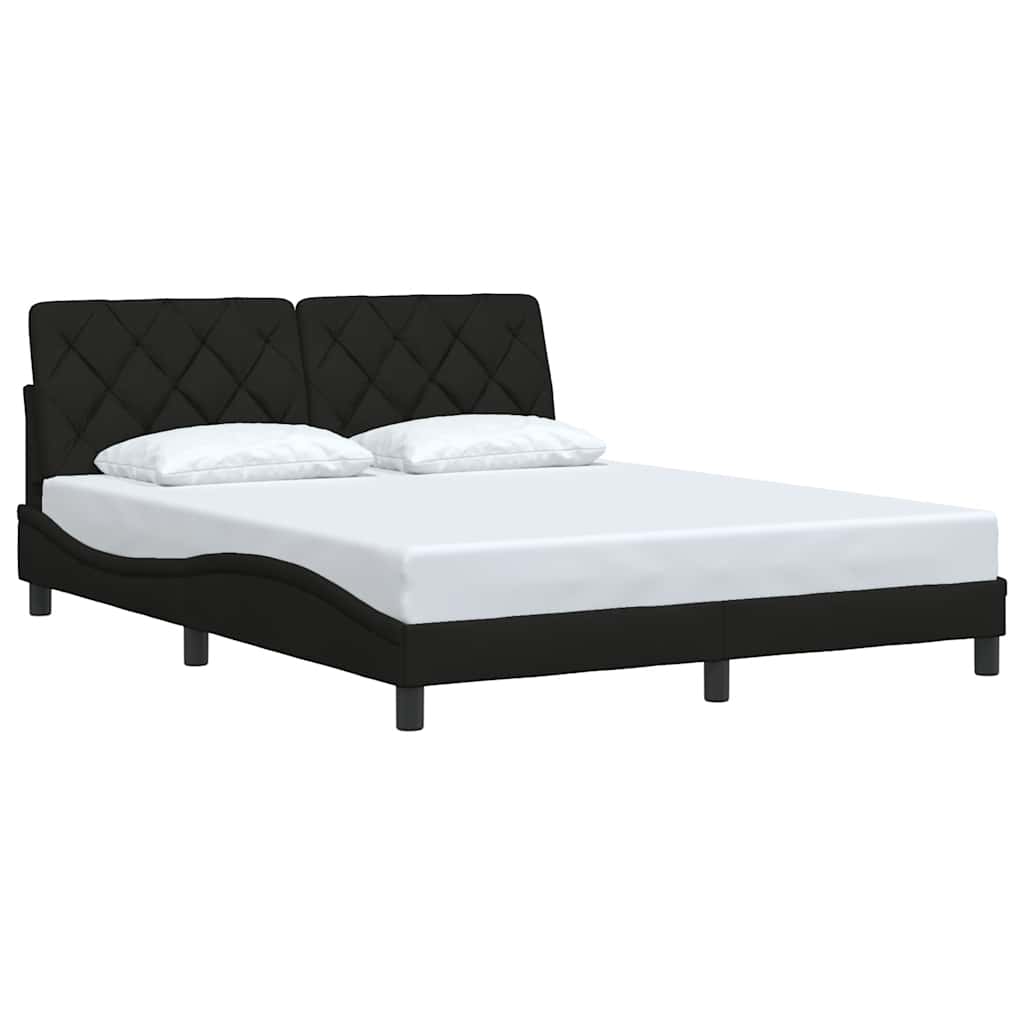 vidaXL Bedframe zonder matras stof zwart 160x200 cm, foto 2