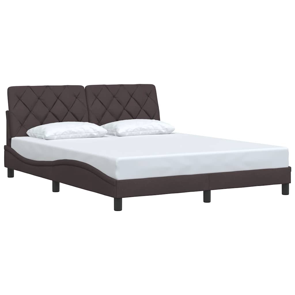 vidaXL - Bedframe - zonder - matras - stof - donkerbruin - 160x200 - cm