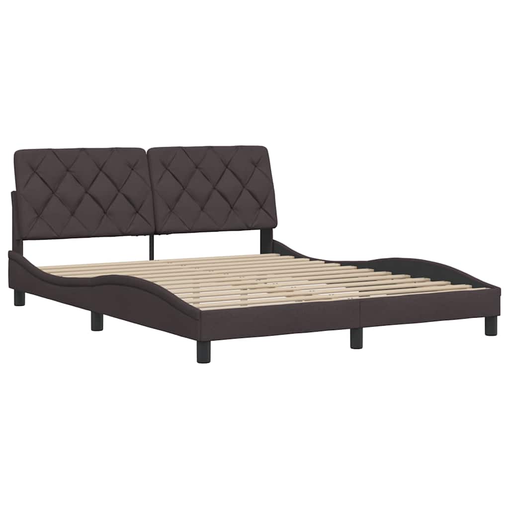 vidaXL Bedframe zonder matras stof donkerbruin 160x200 cm bruin, foto 4