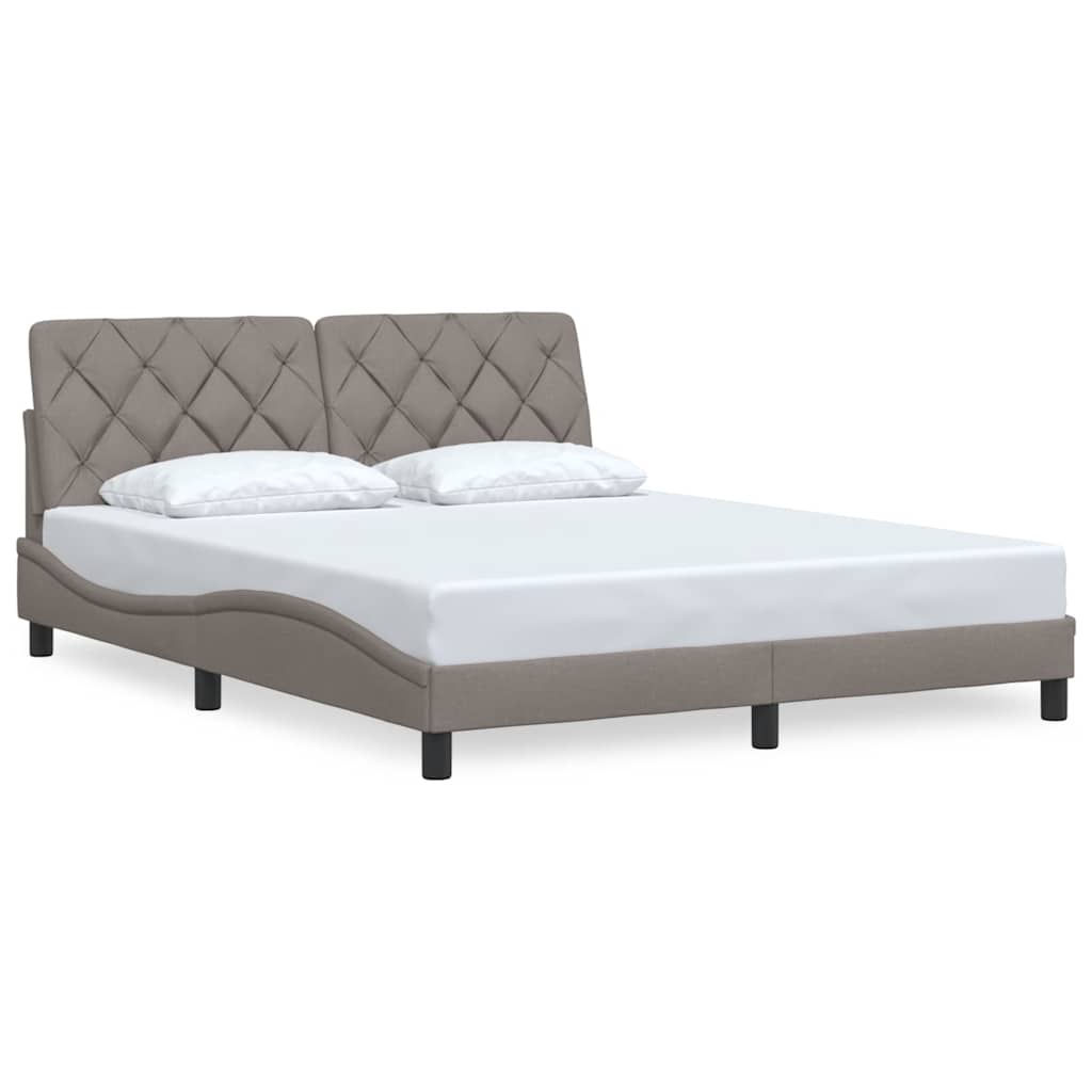vidaXL Rám postele bez matrace taupe 160 x 200 cm textil