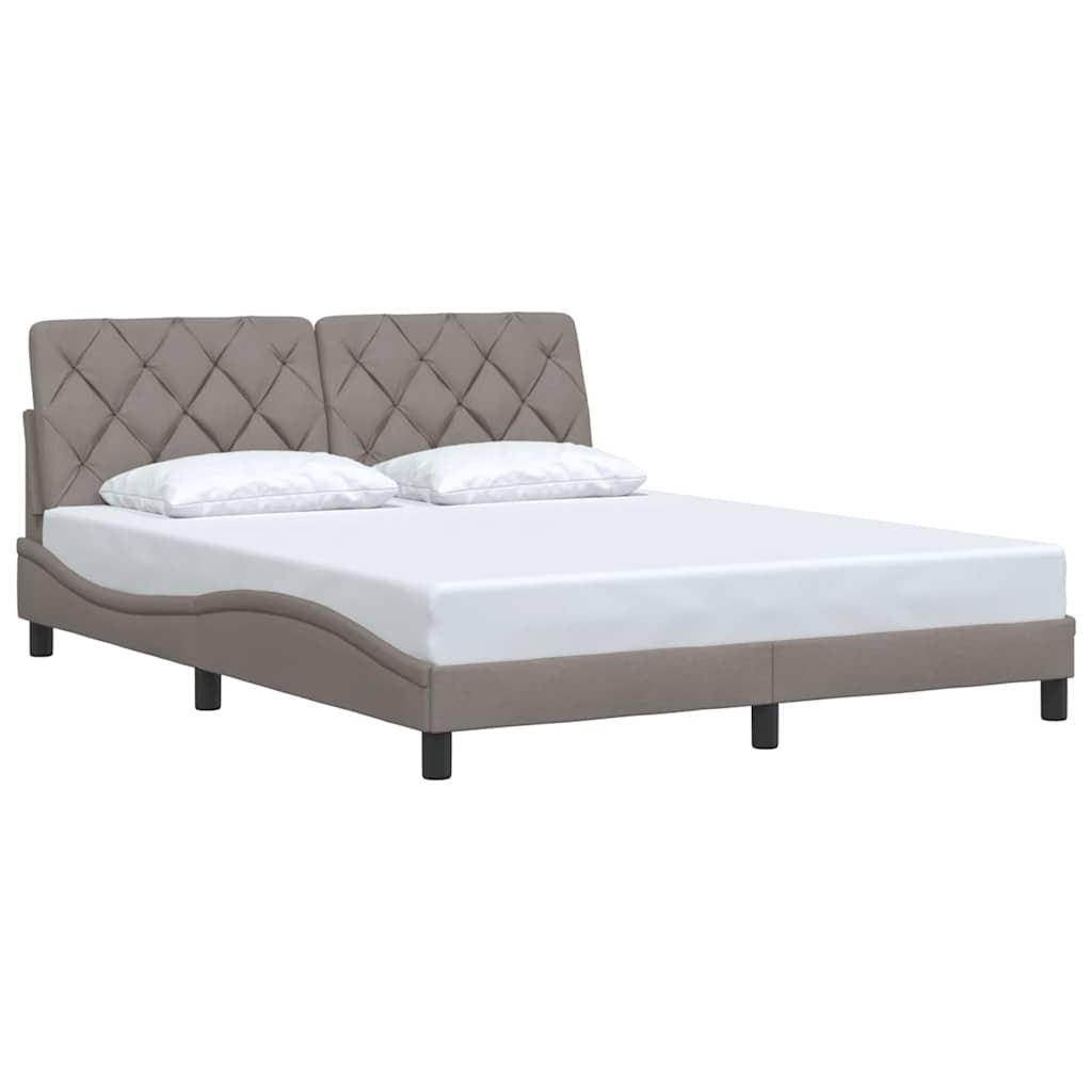 vidaXL - Bedframe - zonder - matras - stof - taupe - 160x200 - cm