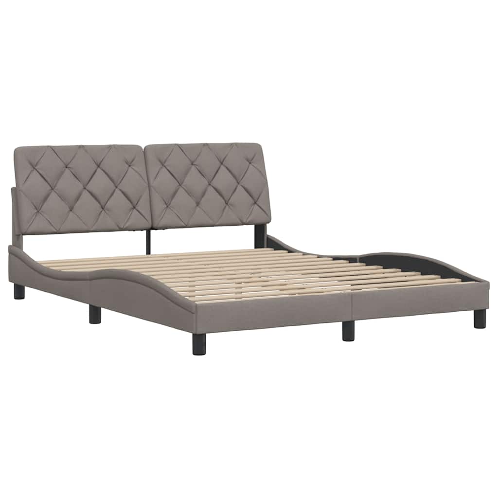 vidaXL Bedframe zonder matras stof taupe 160x200 cm, foto 4