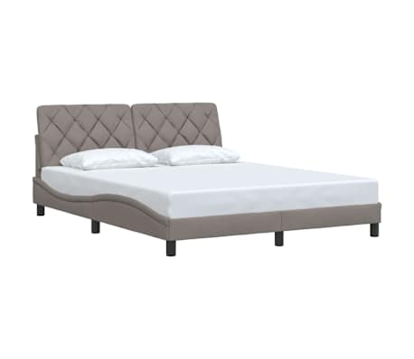 vidaXL Bettgestell ohne Matratze Taupe 160x200 cm Stoff