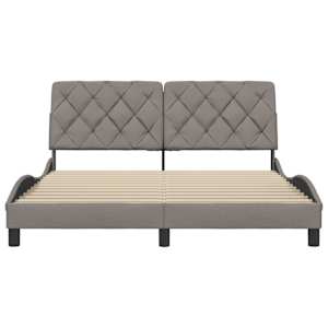 Rám postele bez matrace taupe 160 x 200 cm textil - obrázek 5