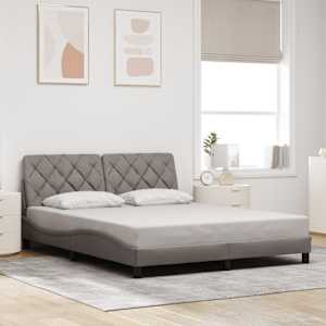 Rám postele bez matrace taupe 160 x 200 cm textil - obrázek 1