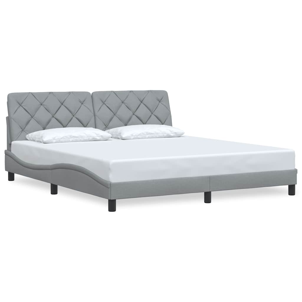 vidaXL Bedframe zonder matras stof lichtgrijs 180x200 cm grijs, foto 3