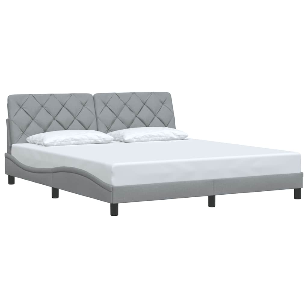 vidaXL Bedframe zonder matras stof lichtgrijs 180x200 cm grijs, foto 2