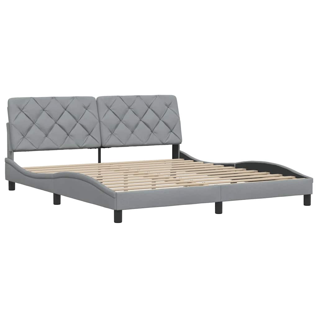 vidaXL Bedframe zonder matras stof lichtgrijs 180x200 cm grijs, foto 4