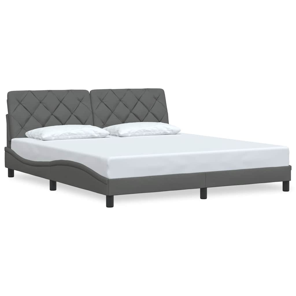 vidaXL Bedframe zonder matras stof donkergrijs 180x200 cm grijs, foto 3