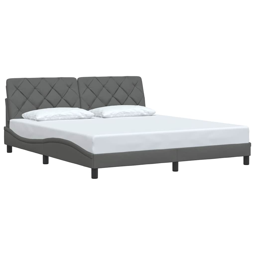 vidaXL Bedframe zonder matras stof donkergrijs 180x200 cm afbeelding