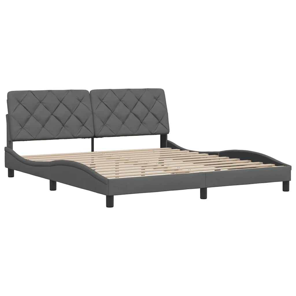 vidaXL Bedframe zonder matras stof donkergrijs 180x200 cm grijs, foto 4