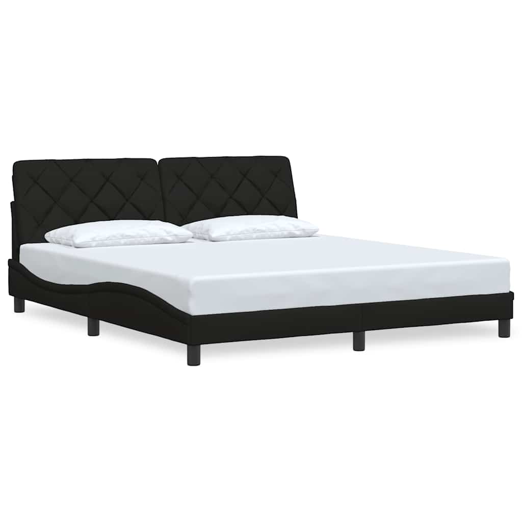 vidaXL Bedframe zonder matras stof zwart 180x200 cm, foto 3