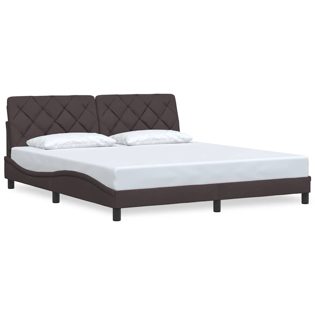 vidaXL Bedframe zonder matras stof donkerbruin 180x200 cm bruin, foto 3