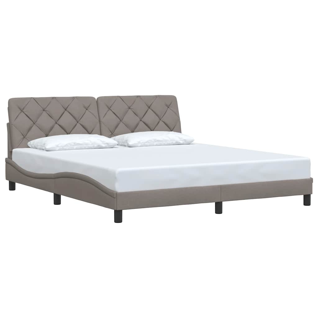 vidaXL Bedframe zonder matras stof taupe 180x200 cm, foto 2