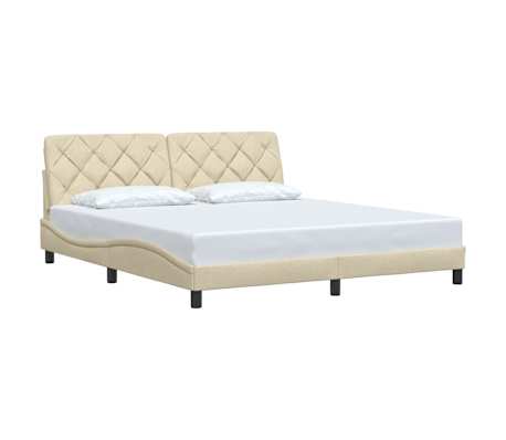 vidaXL Cadre de lit sans matelas cr&egrave;me 180x200 cm tissu