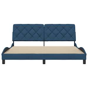 Rám postele bez matrace modrý 180 x 200 cm textil - obrázek 5