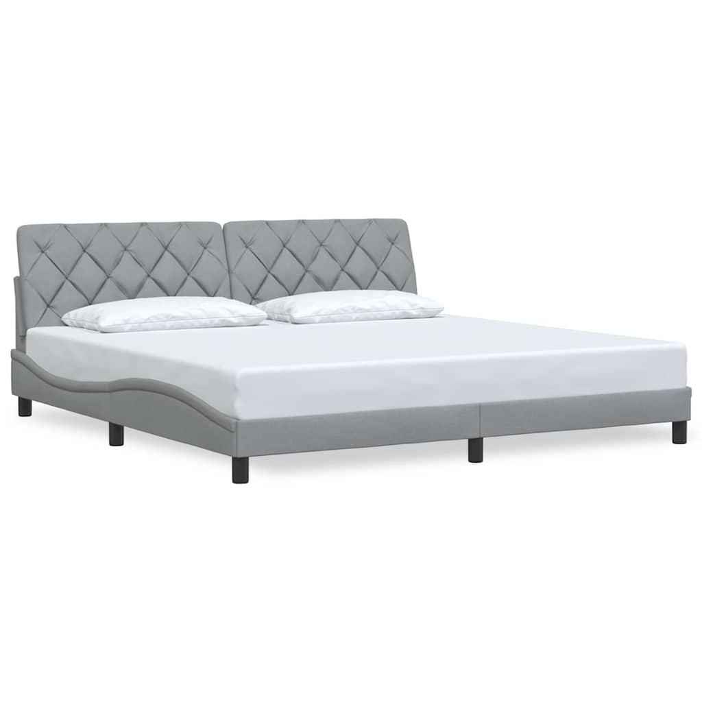 vidaXL Rám postele bez matrace světle šedý 200 x 200 cm textil