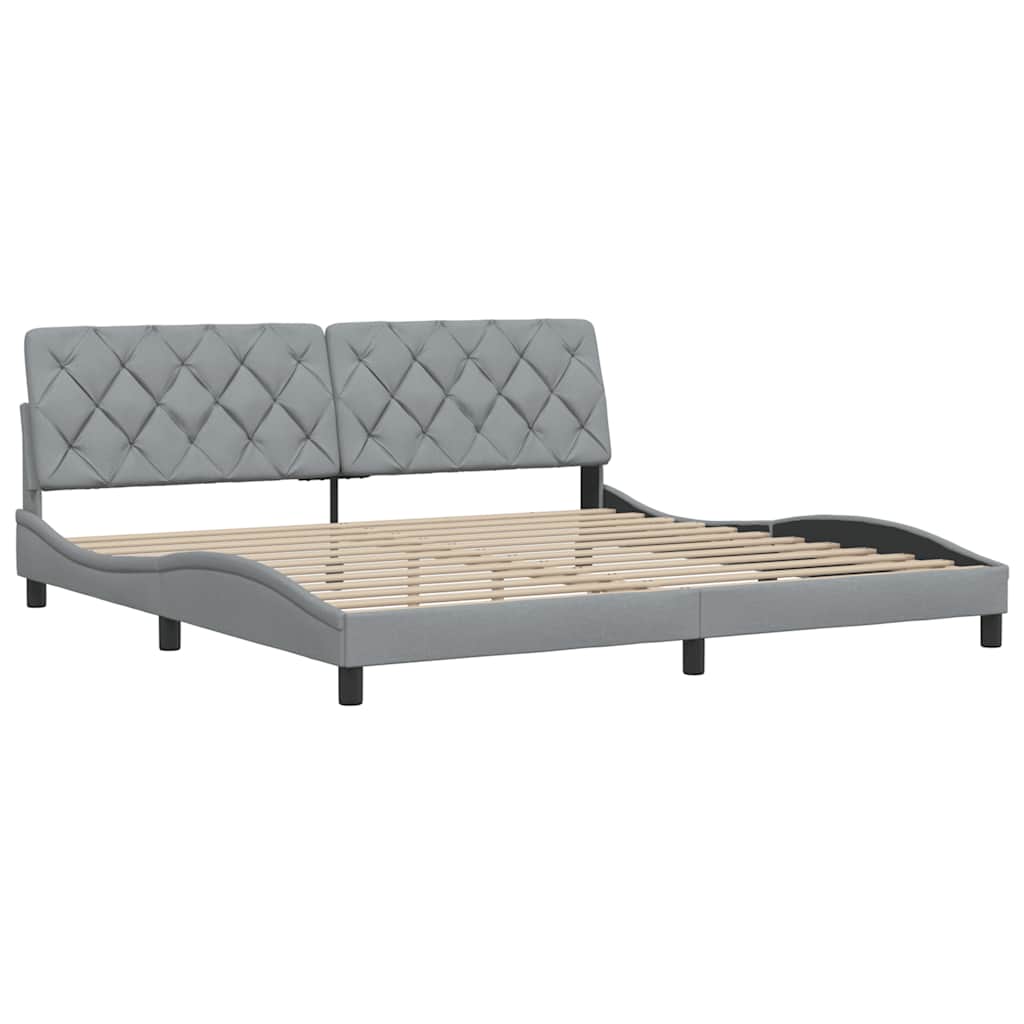 vidaXL Bedframe zonder matras stof lichtgrijs 200x200 cm grijs, foto 4