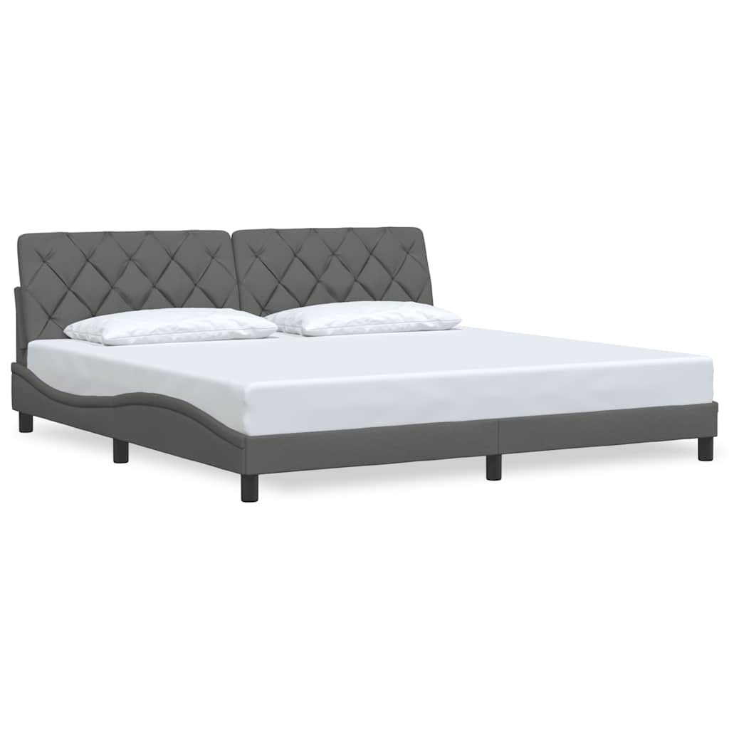 vidaXL Bedframe zonder matras stof donkergrijs 200x200 cm grijs, foto 3