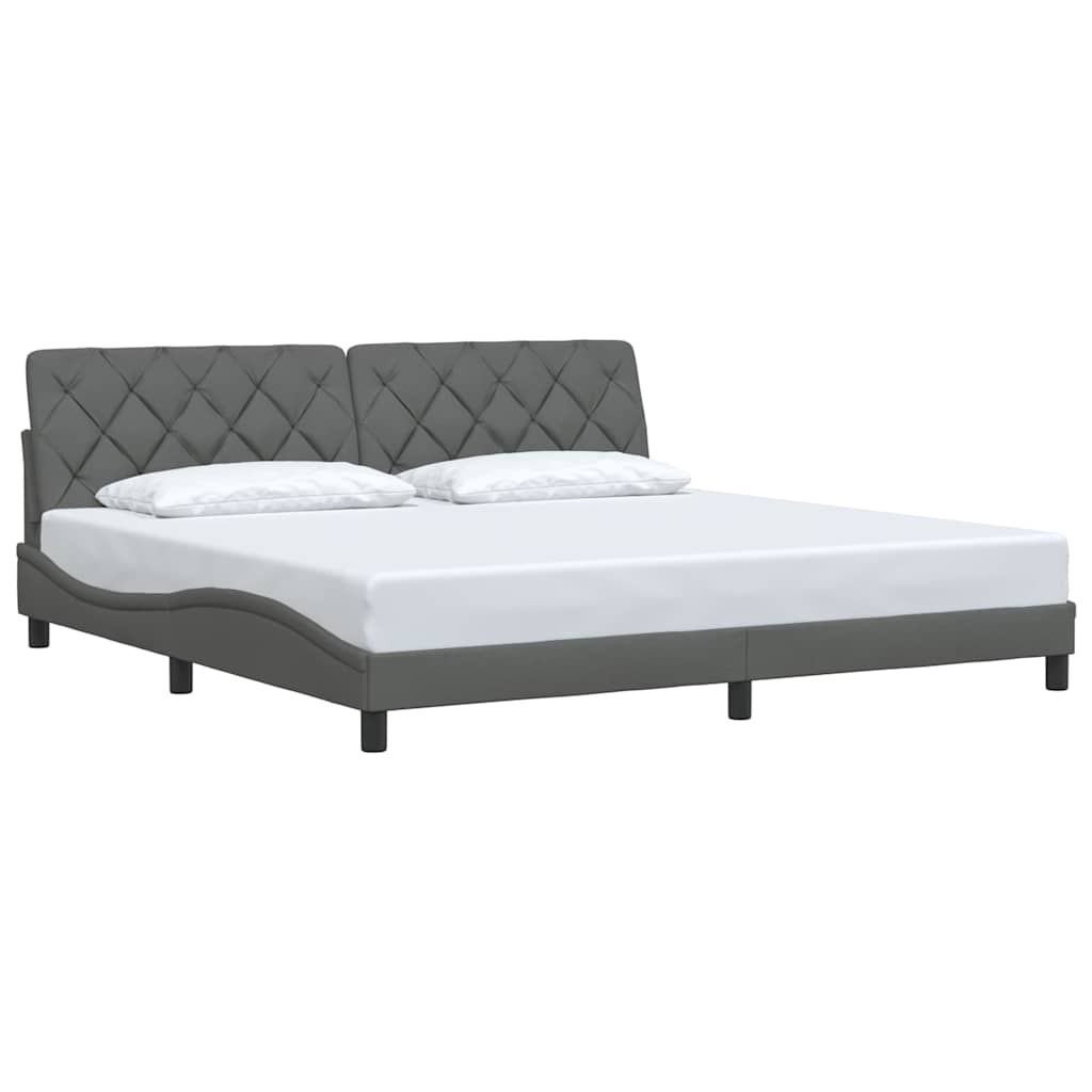vidaXL Bedframe zonder matras stof donkergrijs 200x200 cm grijs, foto 2