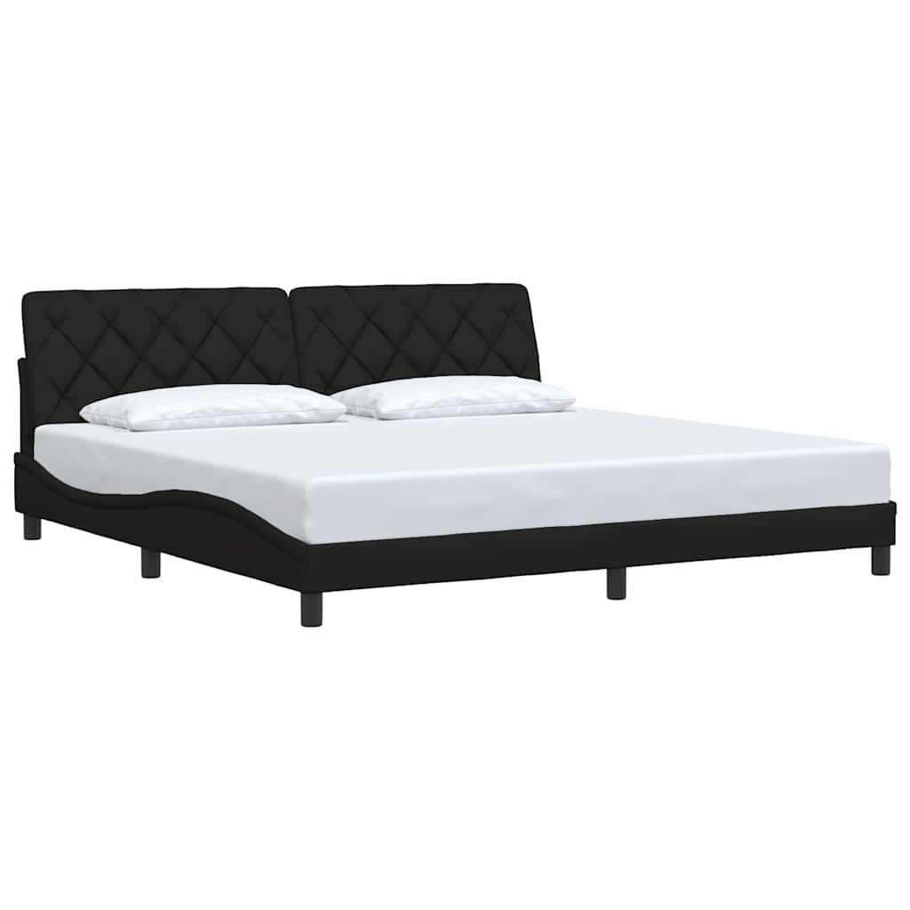 vidaXL Bedframe zonder matras stof zwart 200x200 cm, foto 2