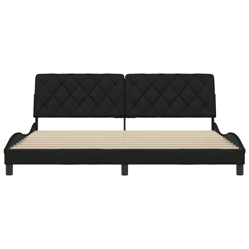 vidaXL Bedframe zonder matras stof zwart 200x200 cm, foto 4