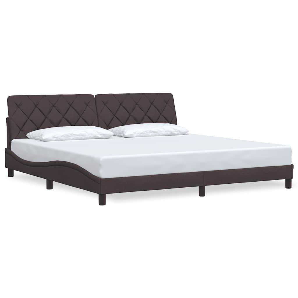 vidaXL Rám postele bez matrace tmavě hnědý 200 x 200 cm textil