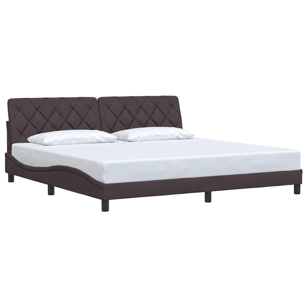 vidaXL Bedframe zonder matras stof donkerbruin 200x200 cm bruin, foto 2
