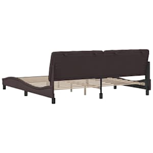 Rám postele bez matrace tmavě hnědý 200 x 200 cm textil - obrázek 8
