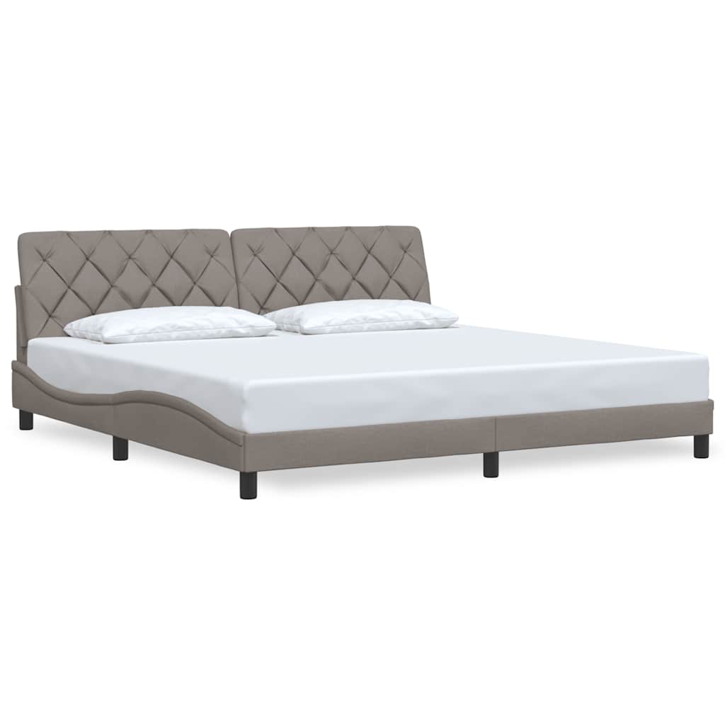 vidaXL Rám postele bez matrace taupe 200 x 200 cm textil