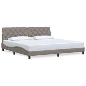 Rám postele bez matrace taupe 200 x 200 cm textil - obrázek 2
