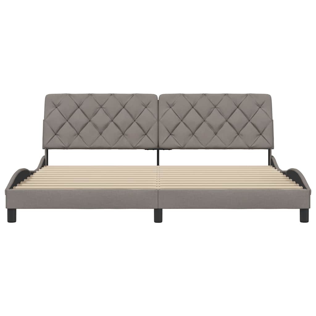 vidaXL Bedframe zonder matras stof taupe 200x200 cm, foto 4