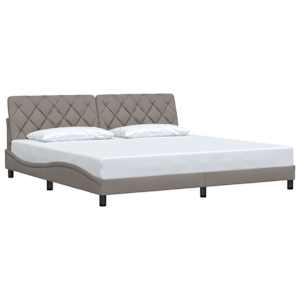 Rám postele bez matrace taupe 200 x 200 cm textil - obrázek 3