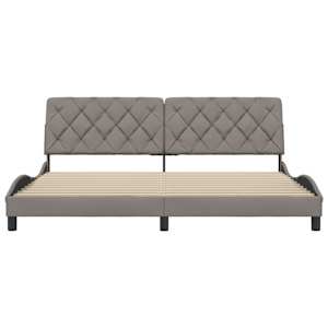 Rám postele bez matrace taupe 200 x 200 cm textil - obrázek 4