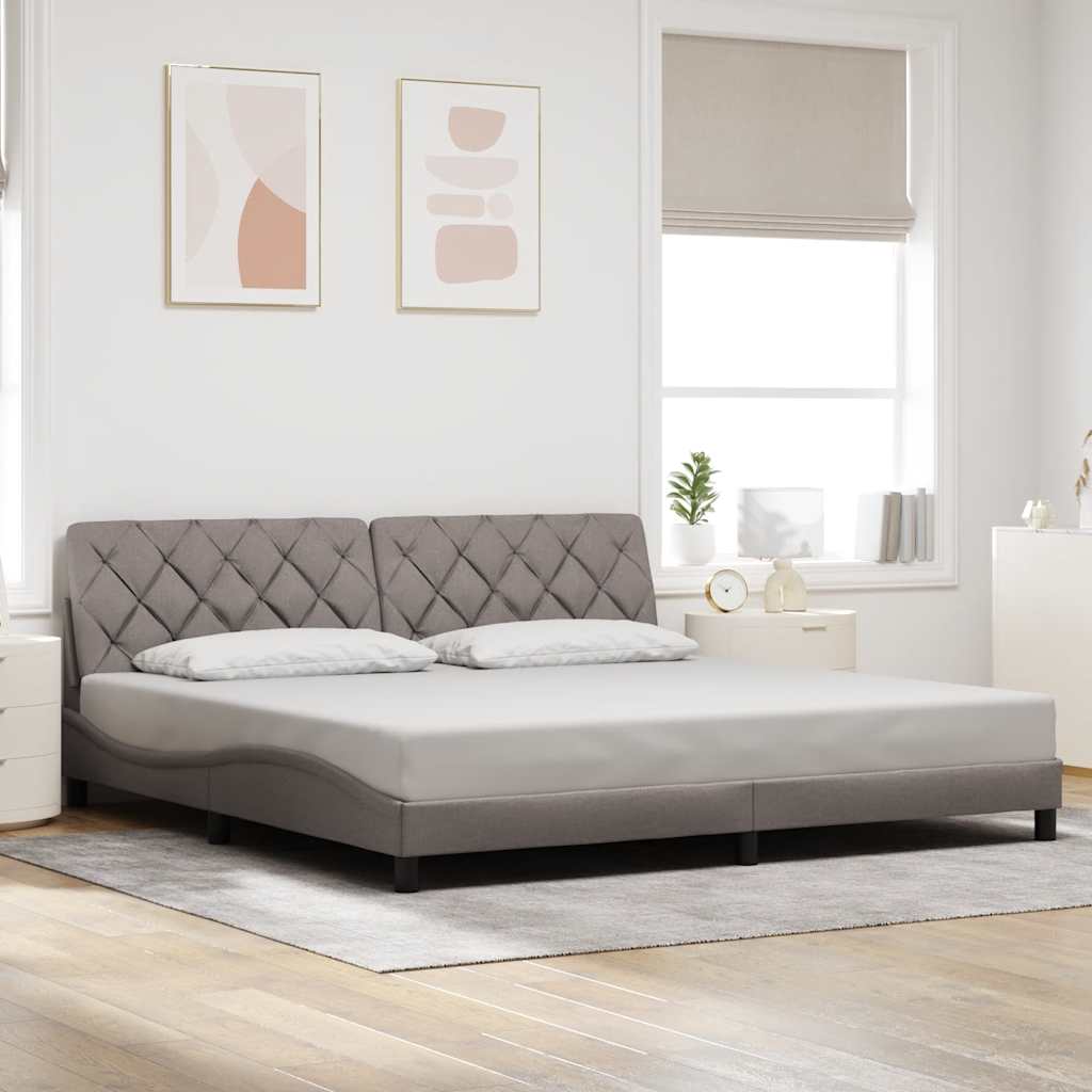 vidaXL Cadru de pat fără saltea, gri taupe, 200x200 cm, textil