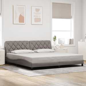 Rám postele bez matrace taupe 200 x 200 cm textil