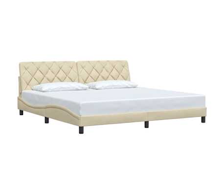 vidaXL Cadre de lit sans matelas cr&egrave;me 200x200 cm tissu