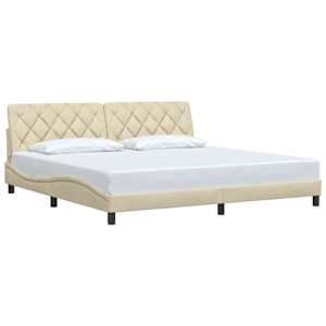 vidaXL Cadre de lit sans matelas cr&egrave;me 200x200 cm tissu