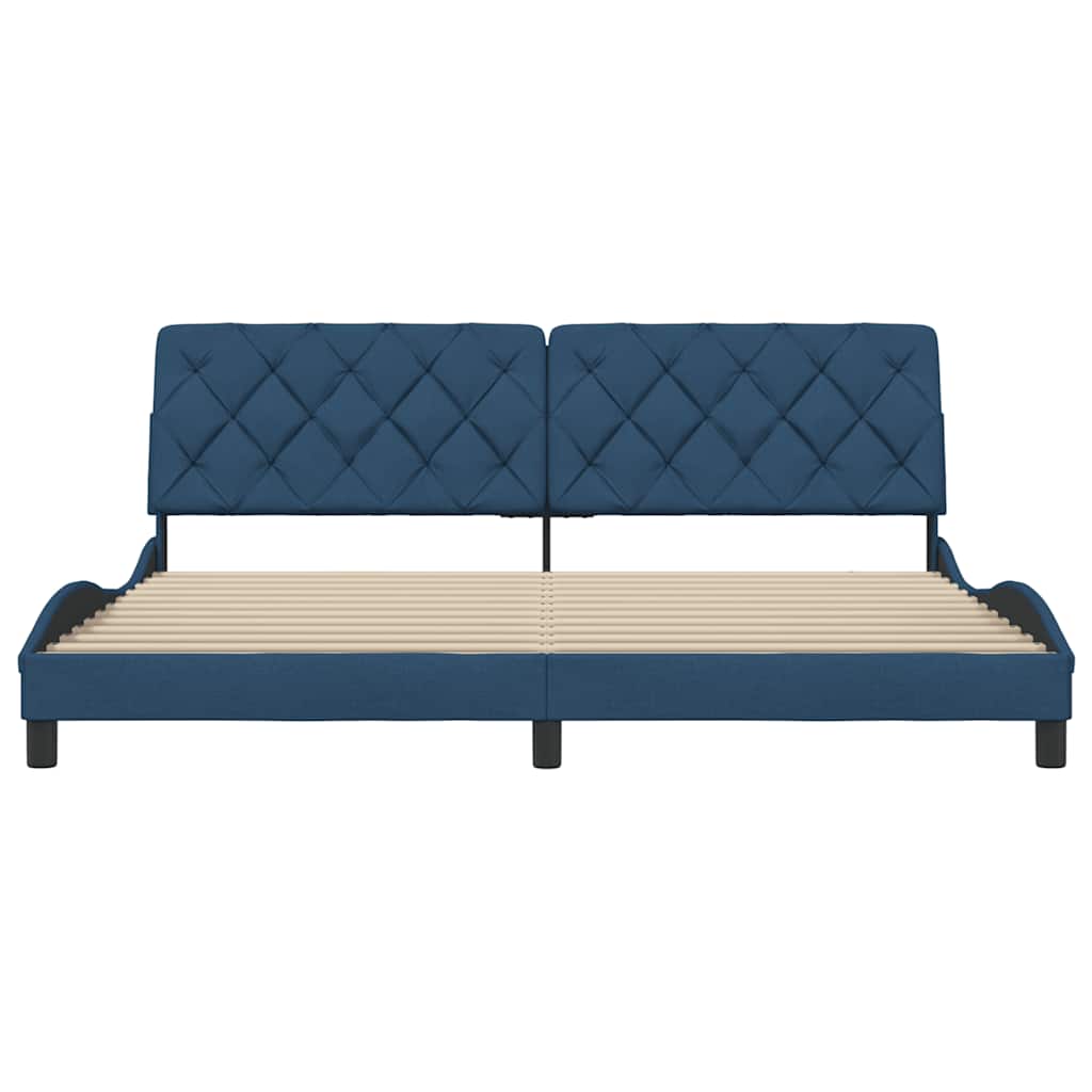 vidaXL Bedframe zonder matras stof blauw 200x200 cm, foto 4