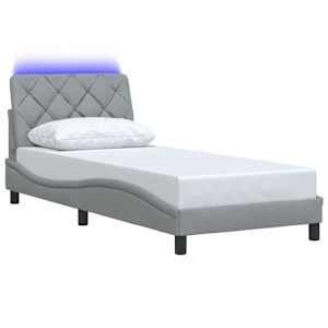 Rám postele s LED bez matrace Světle šedá 80x200 cm Látka - obrázek 3