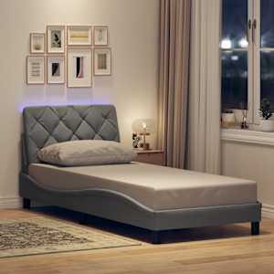 Rám postele s LED bez matrace Světle šedá 80x200 cm Látka - obrázek 1