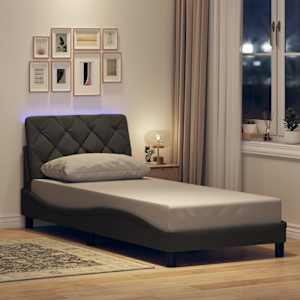Rám postele s LED bez matrace Tmavě šedá 80x200 cm Látka - obrázek 1