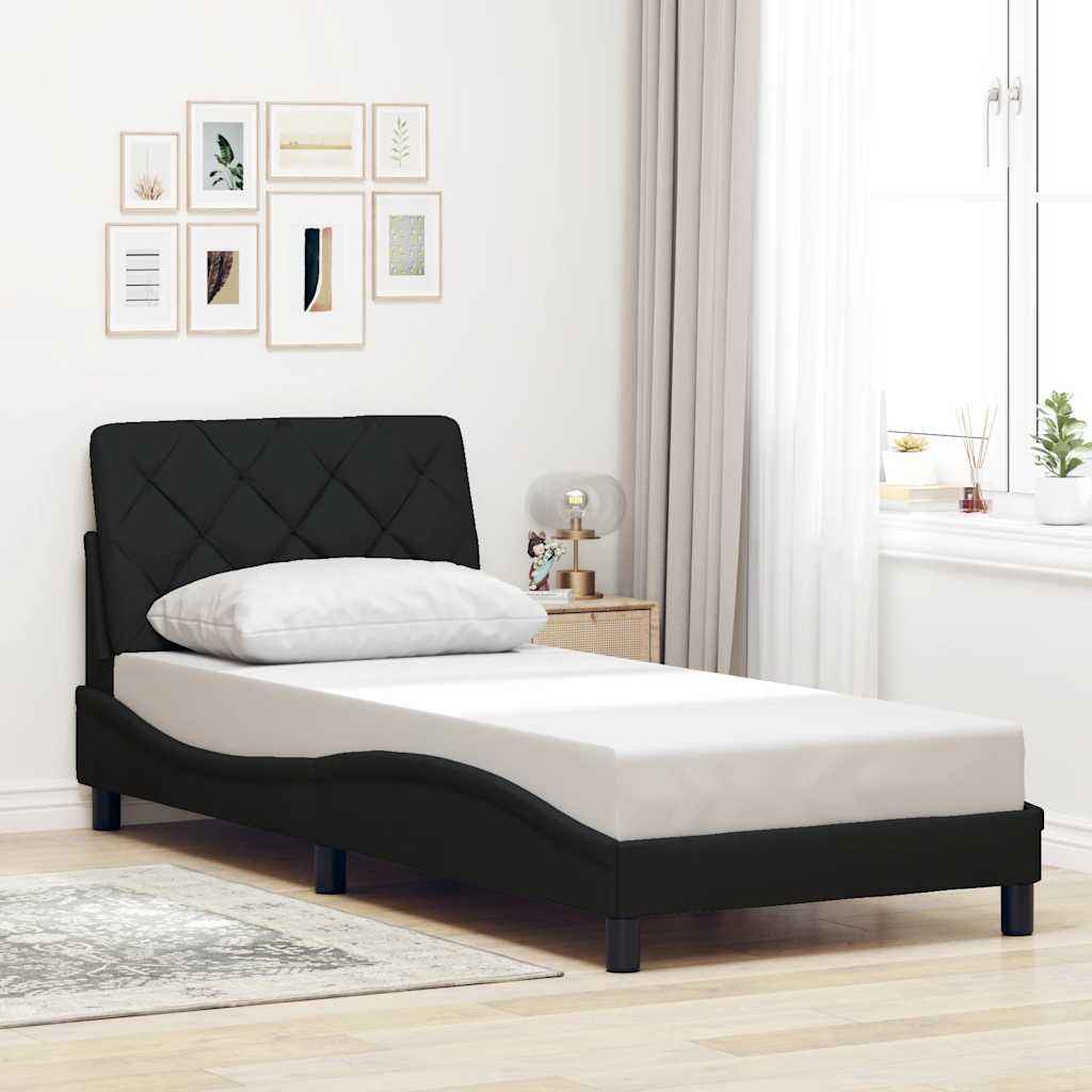 vidaXL Bedframe met LED zonder matras 80x200 cm stof zwart, foto 2
