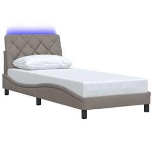 Rám postele s LED bez matrace Taupe 80x200 cm Látka - obrázek 3